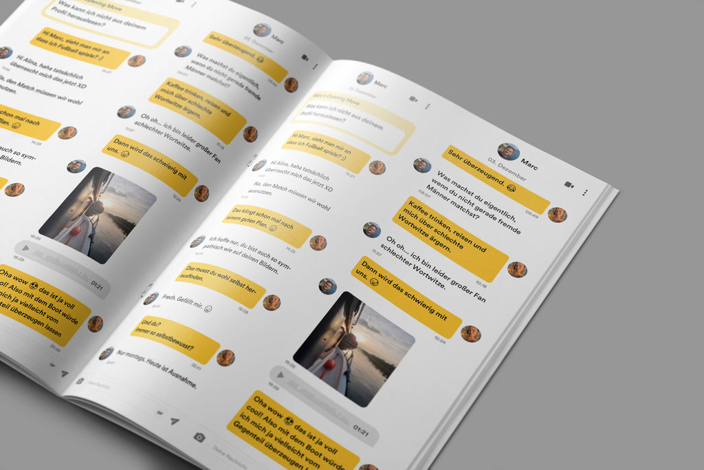Bumble Chat als Dating Buch gedruckt 2