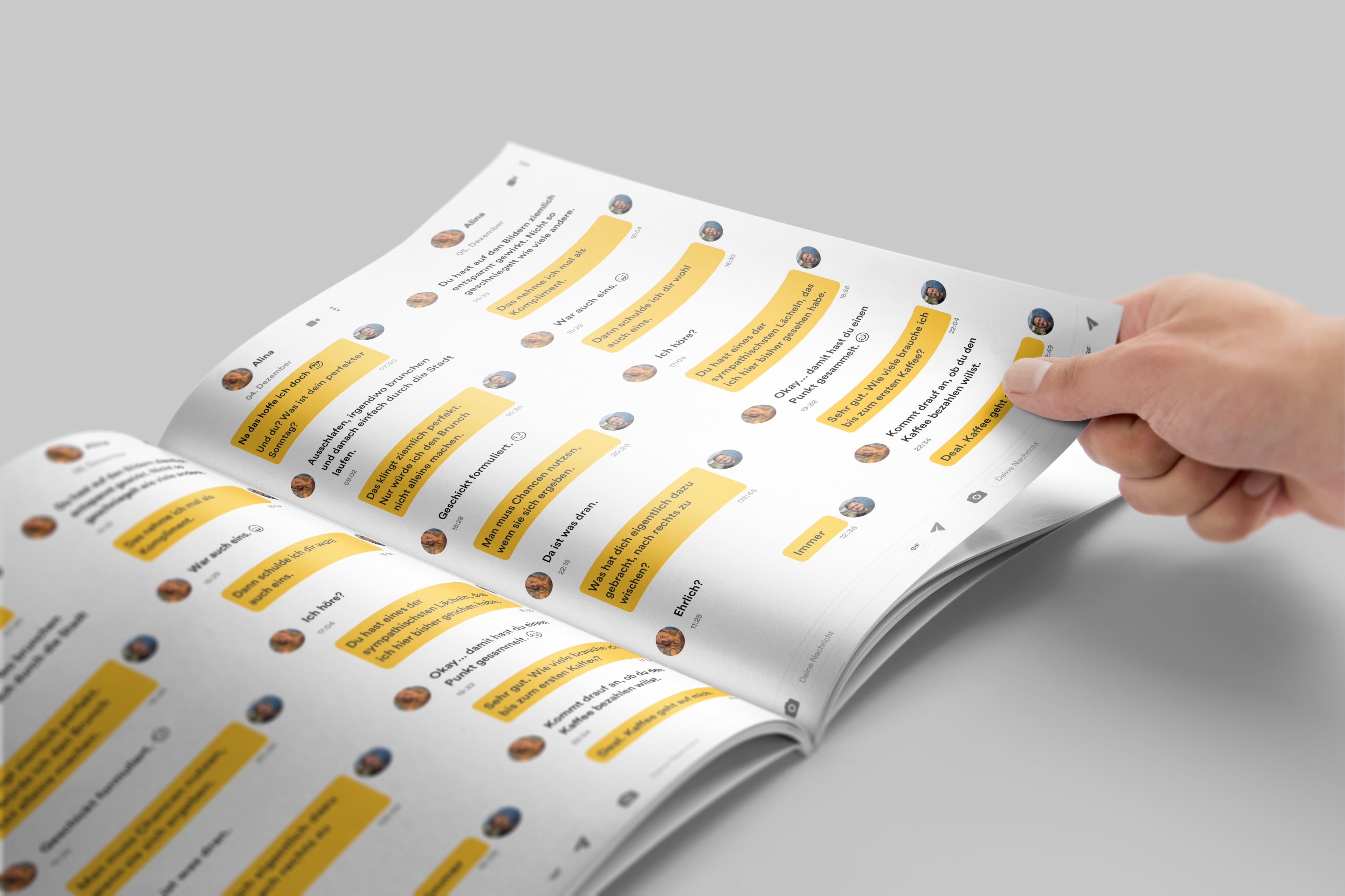 Bumble Chat als Dating Buch gedruckt 3